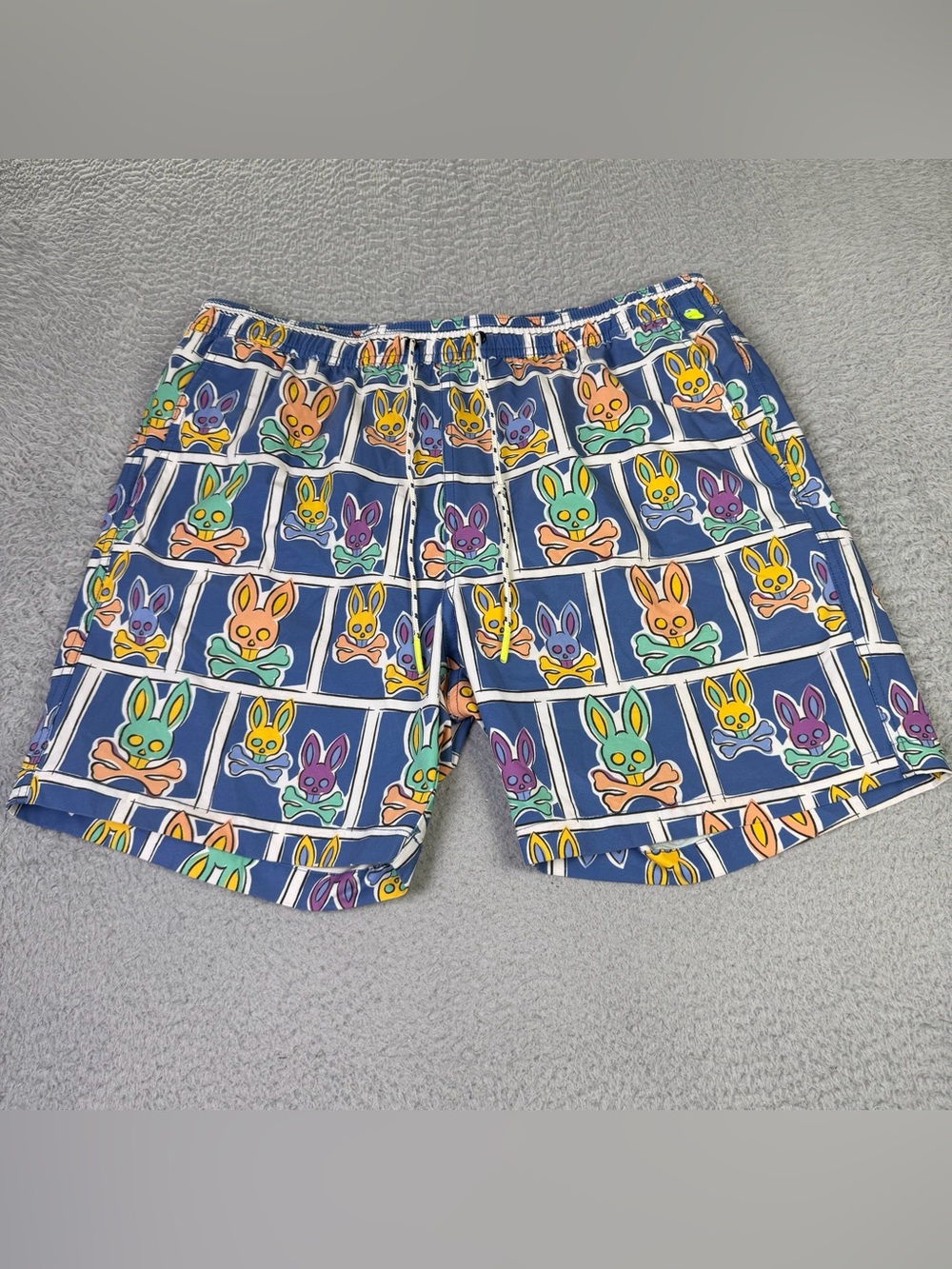 Psycho Bunny Swim Trunk Shorts Mens Large Colorful James Bunny In A Box Beach